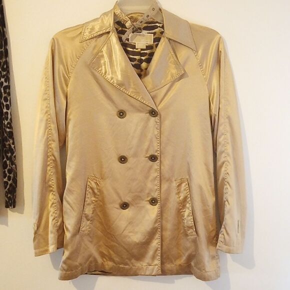 Silky Gold Michael Kors Designer Jacket!* - Picture 2 of 5